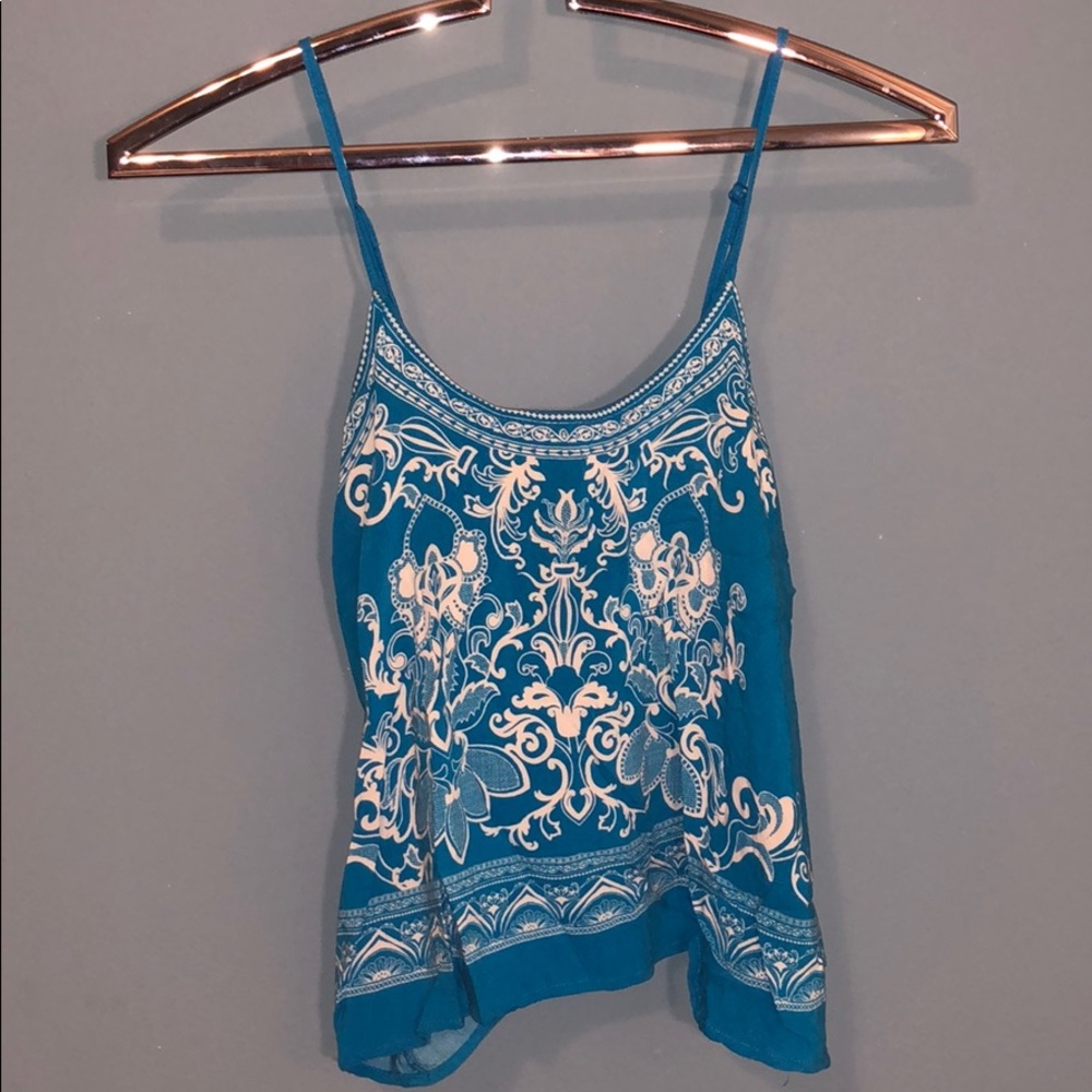 Flying Tomato | Blue &white tank top